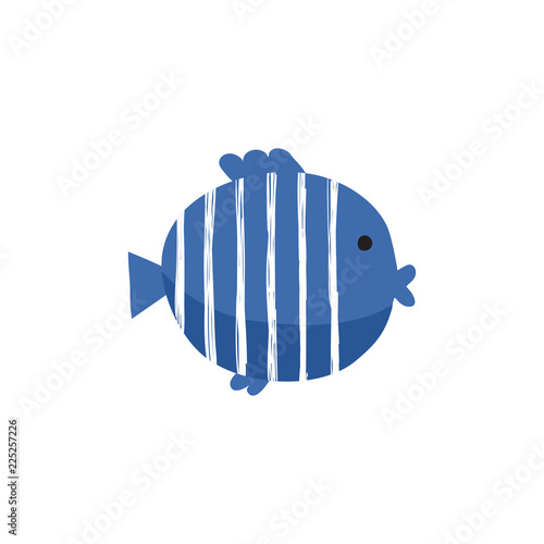 Cute fish vector illustration icons set. Tropical fish, sea fish, aquarium fish