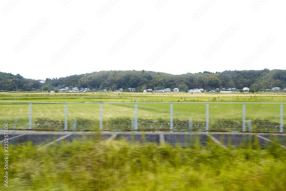 View train farmhouses in Japan View train farmhouses in Japan