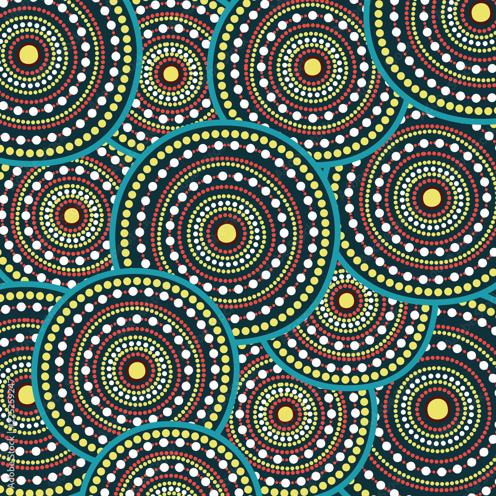 Aboriginal art vector seamless background.