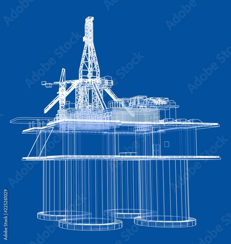Offshore oil rig drilling platform concept