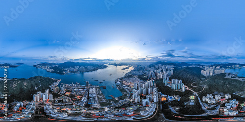 360 Aerial view panorama cityscape of Hong Kong, China © YiuCheung