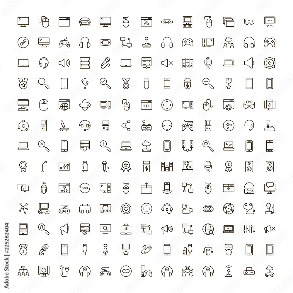 Online game icon set. Online game icon set.