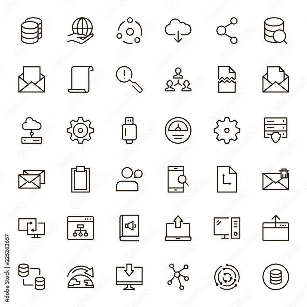 Data exchange icon set Data exchange icon set