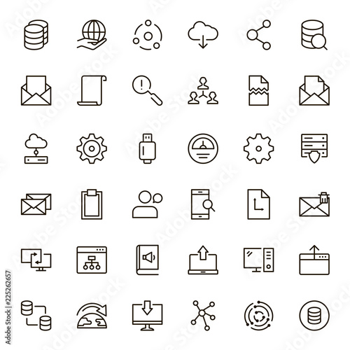 Data exchange icon set