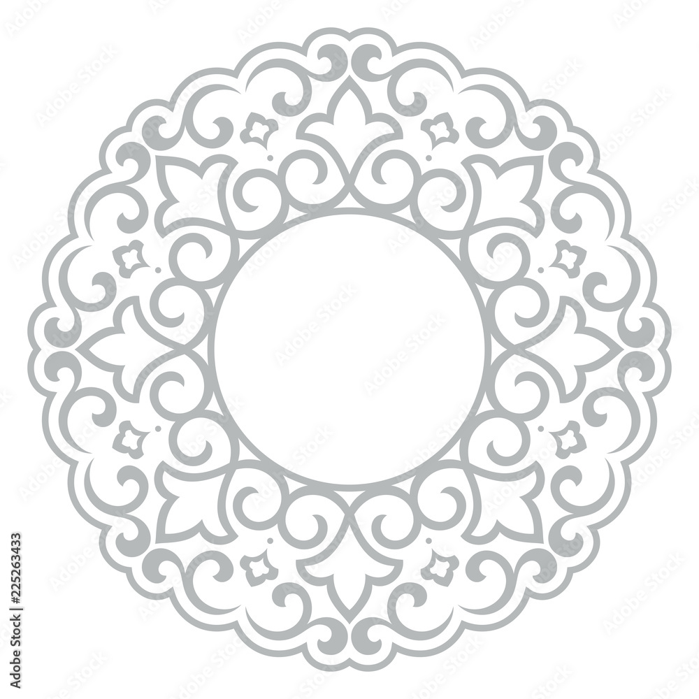 Decorative frame Elegant vector element for design in Eastern style, place for text. Floral grey border. Lace illustration for invitations and greeting cards Decorative frame Elegant vector element for design in Eastern style, place for text. Floral grey border. Lace illustration for invitations and greeting cards