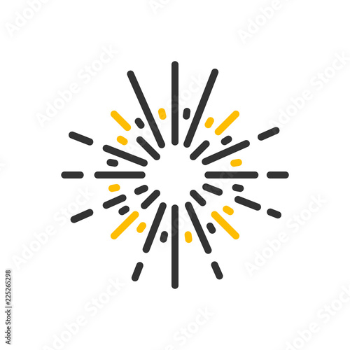 Firework explosion icon. Vector thin line illustration for celebrations, holiday events, parties, new year's eve, diwali and other festivals.
