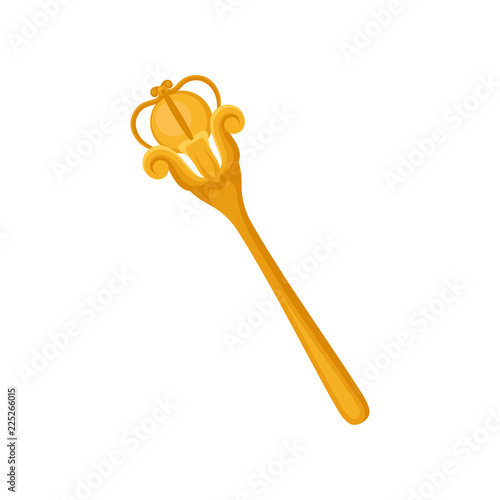 Royal scepter heraldic symbol, monarchy attribute vector Illustration on a white background photo