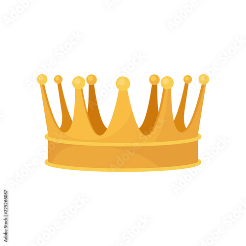 Golden royal crown, heraldic symbol, monarchy attribute vector Illustration on a white background