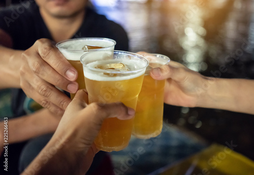 Glass of light beer.