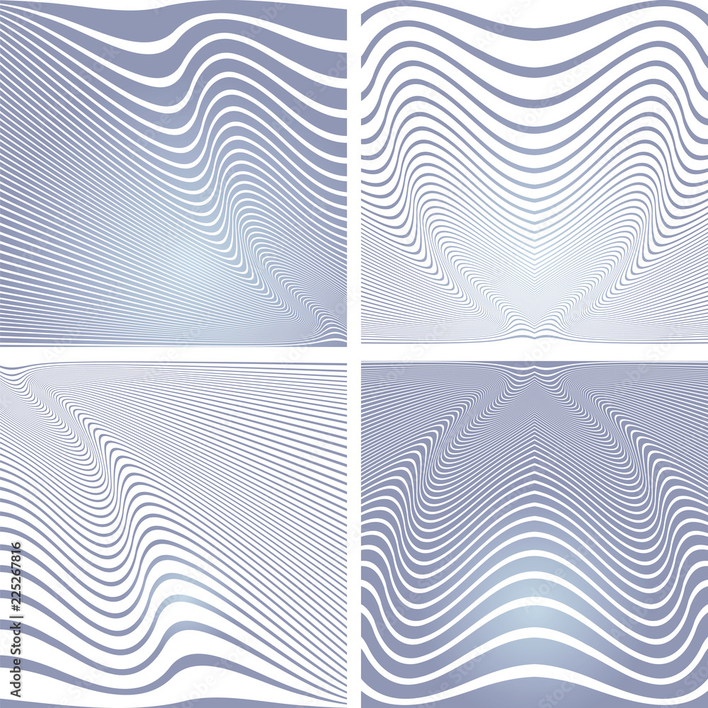 Abstract blue wavy lines designs set. Abstract blue wavy lines designs set.