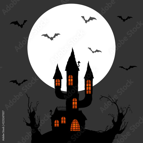 Halloween scary castle background