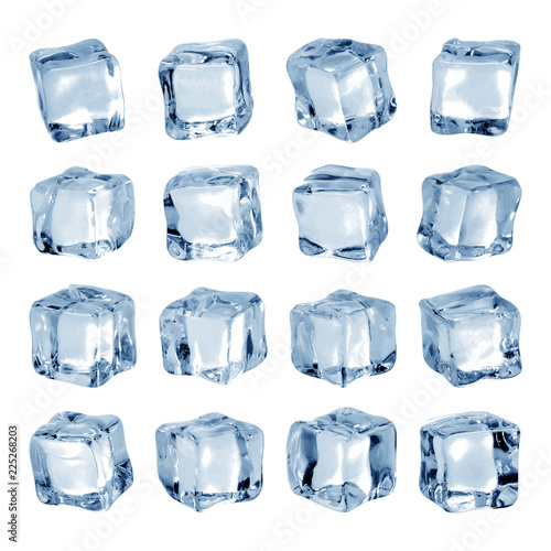 Ice cube isolated on white background. A piece of ice in block shape. ( Clipping path )