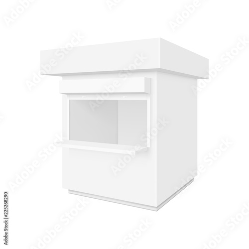 Promotional or trade outdoor kiosk. Illustration isolated on white background. Graphic concept for your design