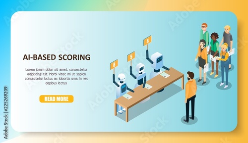AI-based scoring model concept vector isometric illustration