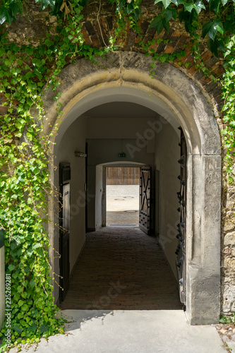 doorway out of the inner yard of wolfsburg castle  germany