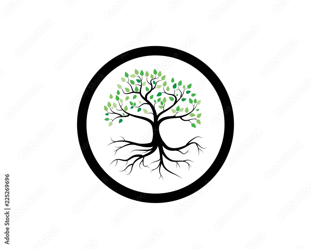 Obraz premium Tree icon concept of a stylized
