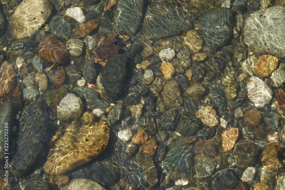 Image of the bottom of a mountain river. Image of the bottom of a mountain river.