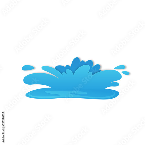 water splash paper cut style illustration vector