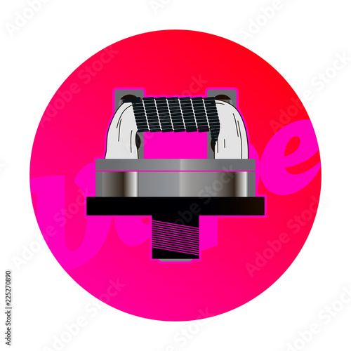 Vape coil. Vector illustration of vape. Icon of coil. Icon of vape.