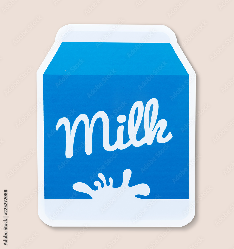 Milk box package design icon Milk box package design icon