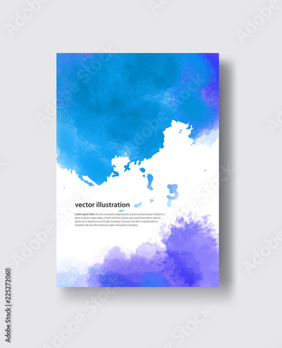 Watercolor blue sea color design banner. abstract color illustration eps10 © sdmix