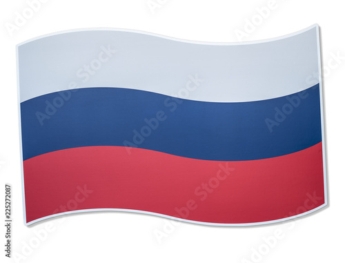 Russian flag icon in white background