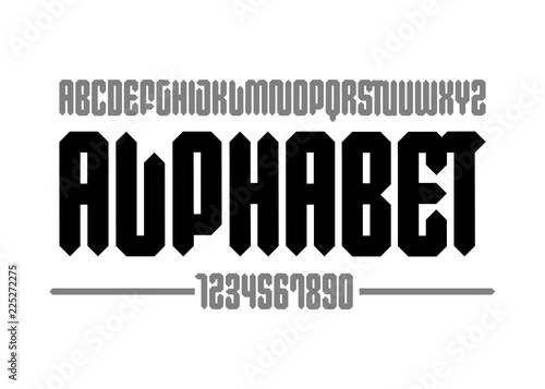 Modern font. Simple type face. Vector typography illustration. Alphabet design for logo, lettering and prints.