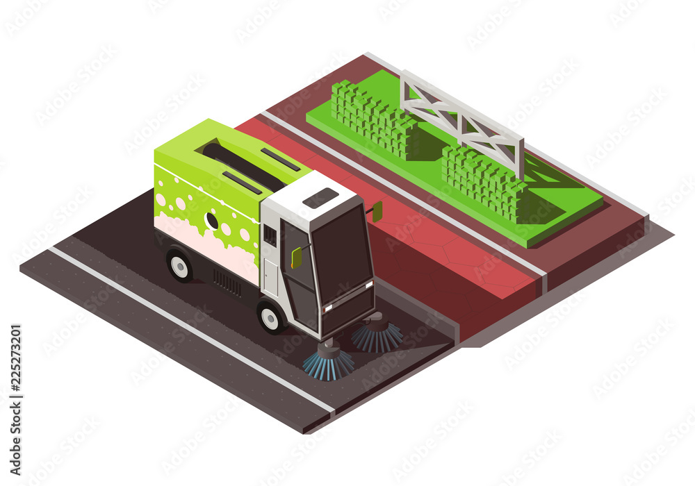 Isometric street sweeper machine Isometric street sweeper machine