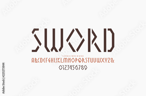 Stencil-plate geometric sans serif font