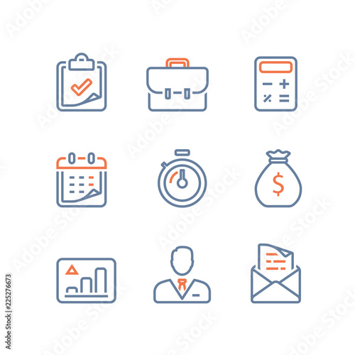 Business and finance, long term invest portfolio, revenue growth, stock market performance report, budget and account service