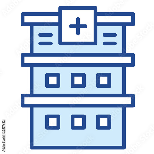 Krankenhaus, Hospital, Klinik Vector Icon Illustration