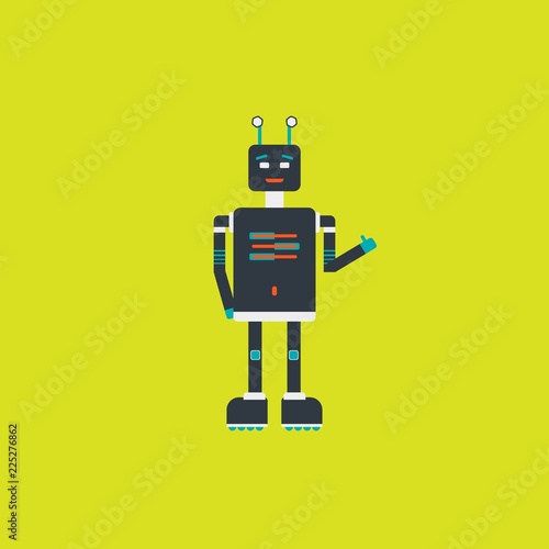 Robot icon in flat style.