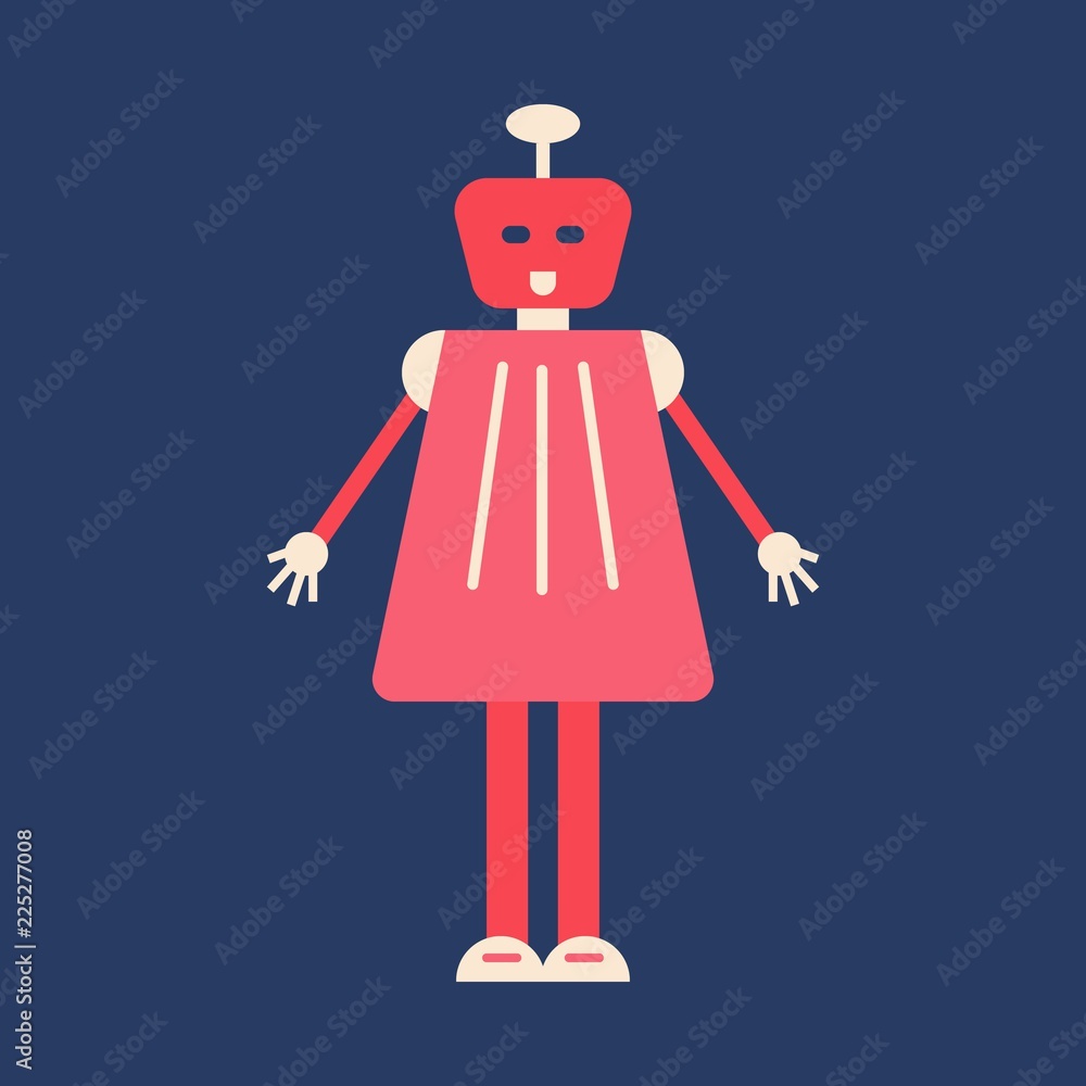 Fototapeta premium Robot icon in flat style.