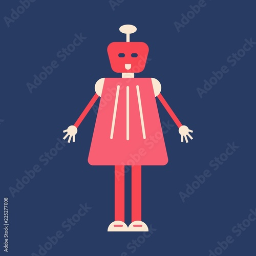 Robot icon in flat style.