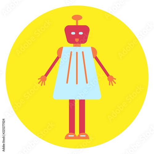 Robot icon in flat style.