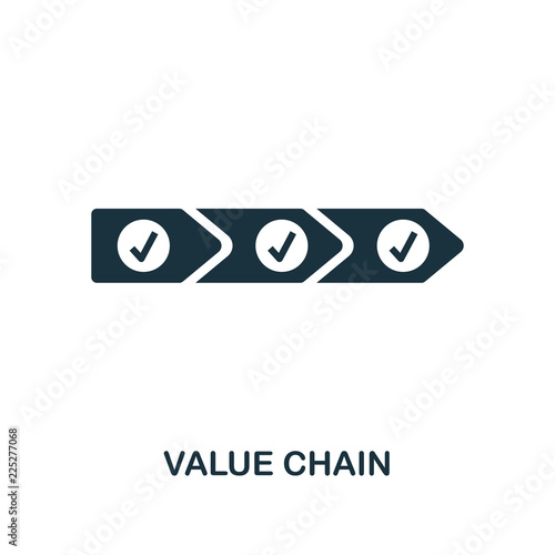 Value Chain icon. Monochrome style design from industry 4.0 icon collection. UI and UX. Pixel perfect value chain icon. For web design, apps, software, print usage.