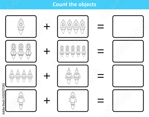 Educational mathematical game for kids with rockets