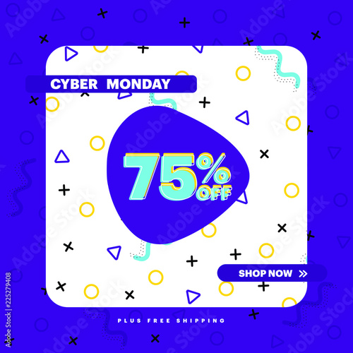 Cyber Monday sale poster design template vector illustration