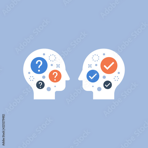 Mutual understanding, common ground, negotiation compromise, mentor concept, guidance, consulting service, decision making