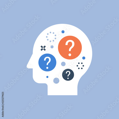 Difficult choice, decision making, behavior science, self questioning, curiosity concept