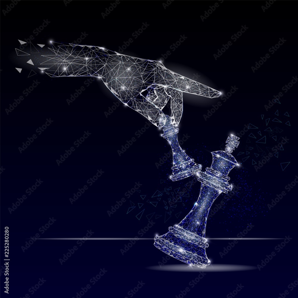 Ταπετσαρία Business checkmate vector geometric polygonal art background