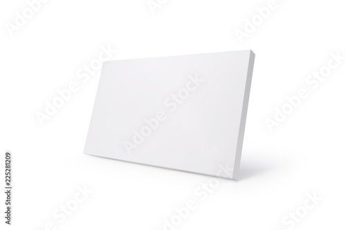 White carton box on isolated background with clipping path. Thin cardbox package for your design. © Lemonsoup14