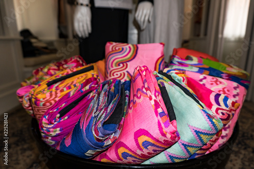 Burmese silk is available in many shops in Chiang Mai, Thailand.
