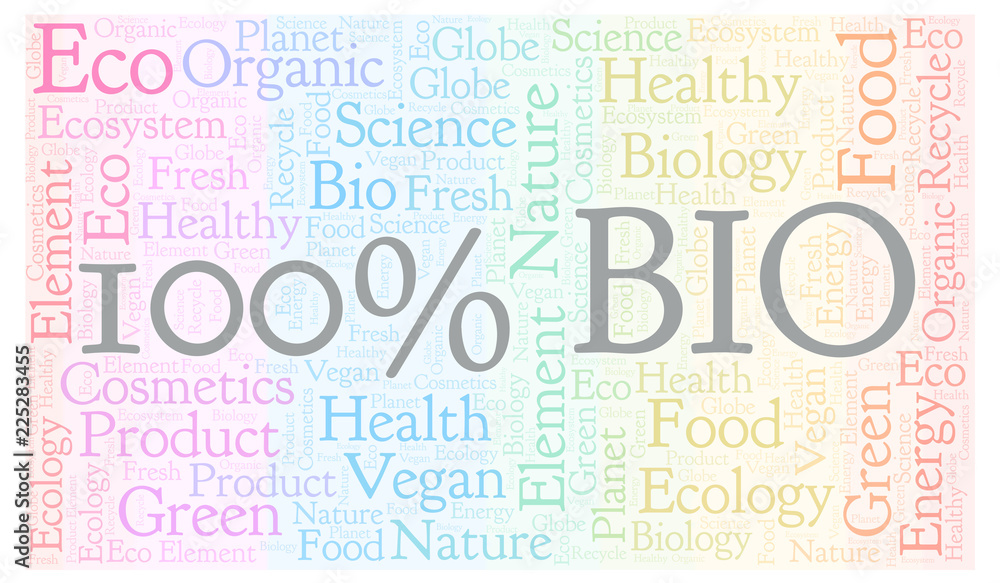 Obraz premium 100 Percent Bio word cloud.