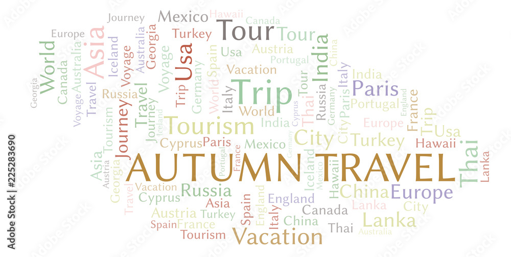 Autumn Travel word cloud. Autumn Travel word cloud.