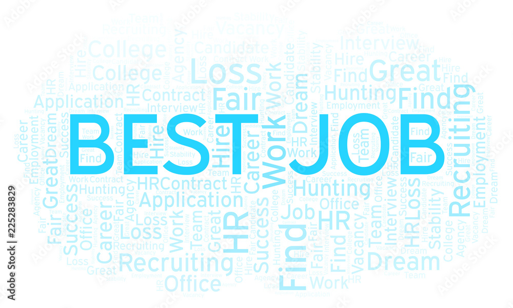 Fototapeta premium Best Job word cloud.
