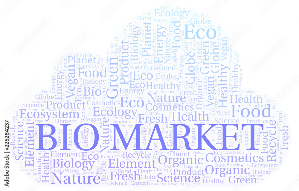 Obraz premium Bio Market word cloud.