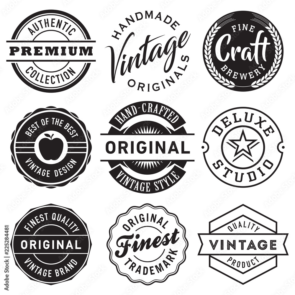 Vector Set of Vintage Labels