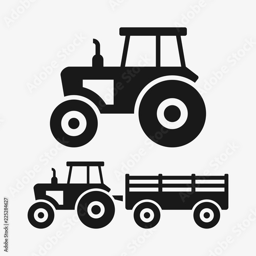 Tractor vector icon set