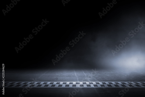 Obraz na plátně Race track finish line racing on night